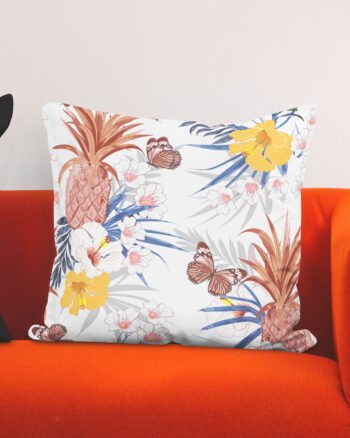 Butterflies and flowers cushion cover