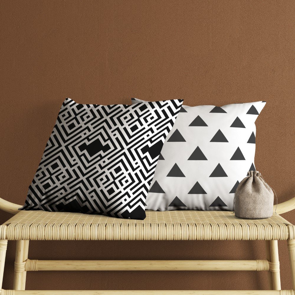 Set of 2 semblance geometric cushion cover