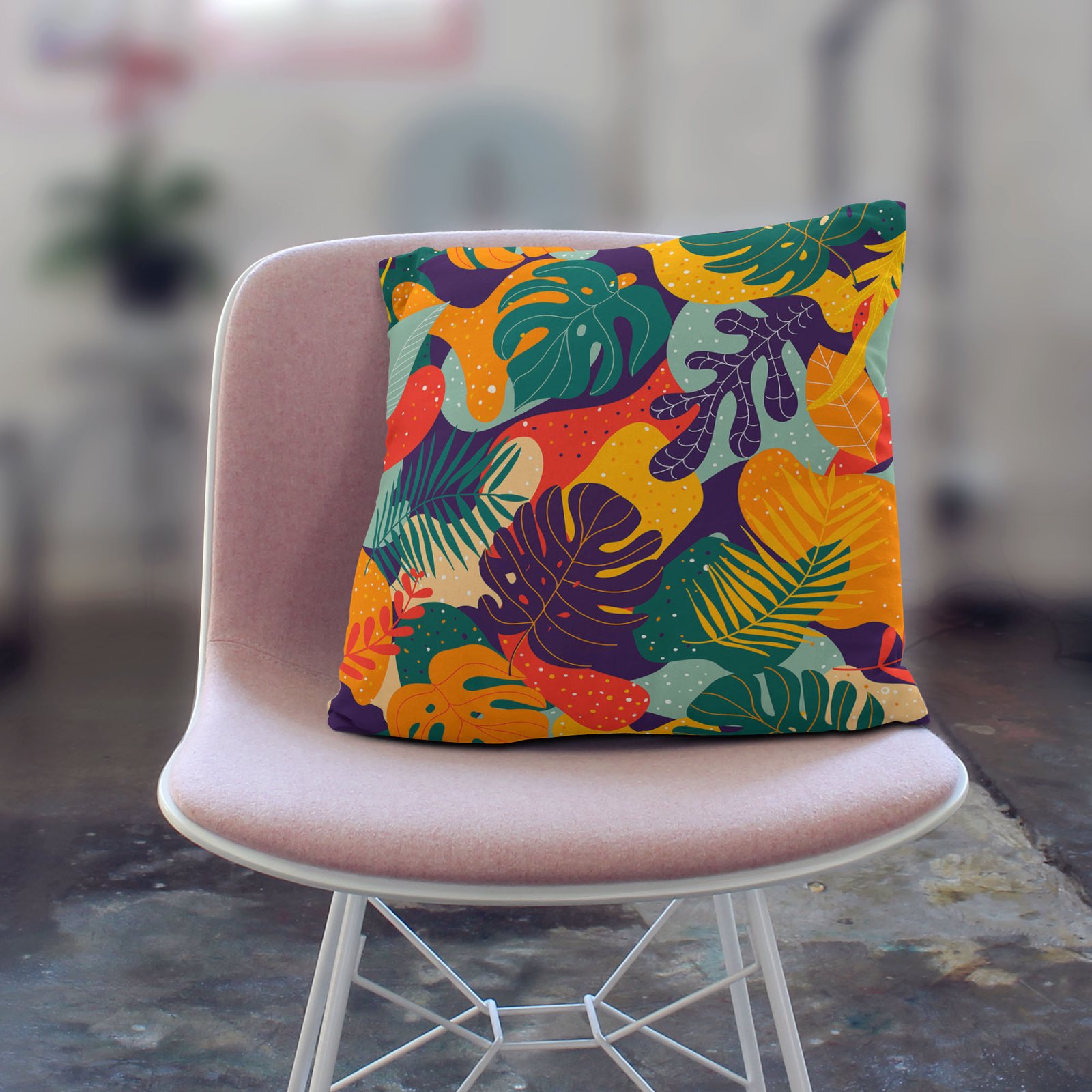 Abstract colorful botanical cushion cover - Image 2