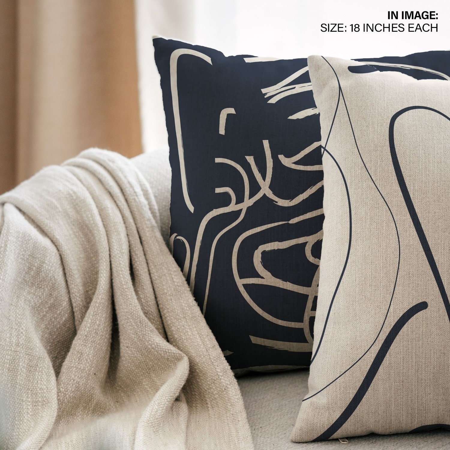 Set of 2 abstrue line pattern cushion cover - Image 2
