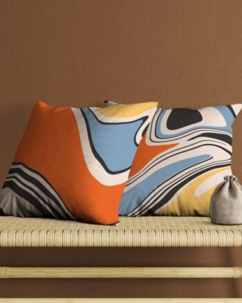 Set of 2 fluid abstrue pattern cushion cover