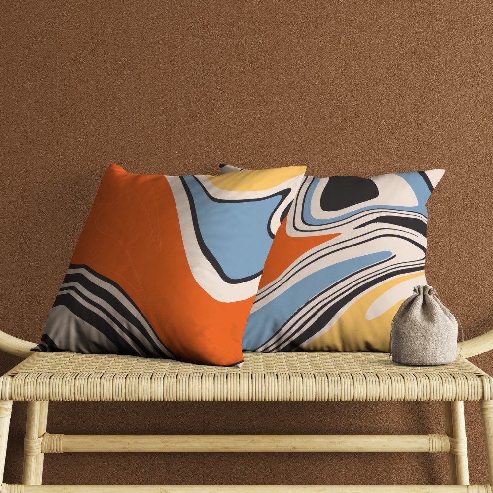 Set of 2 fluid abstrue pattern cushion cover