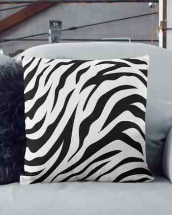 Seamless black and white animal print cushion cover