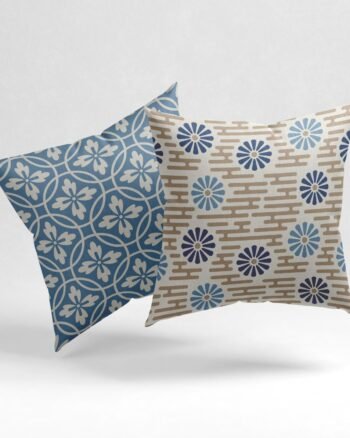 Set of 2 ravishing floral lines pattern cushion cover