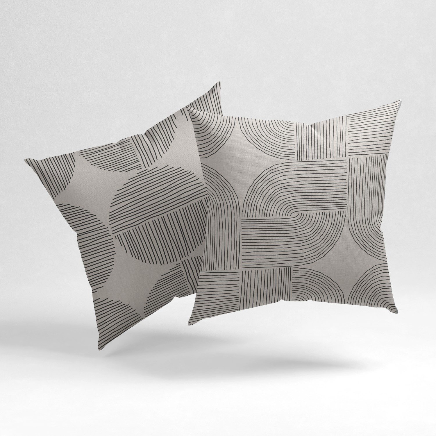Set of 2 geometric scandinavian outline cushion cover - Image 6