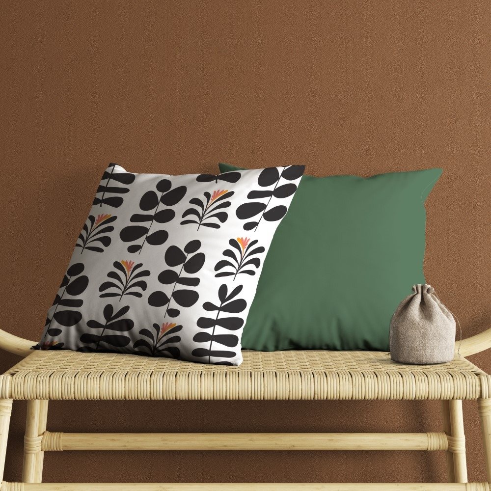 Set of 2 foliate minimal leaves pattern cushion cover - Image 6