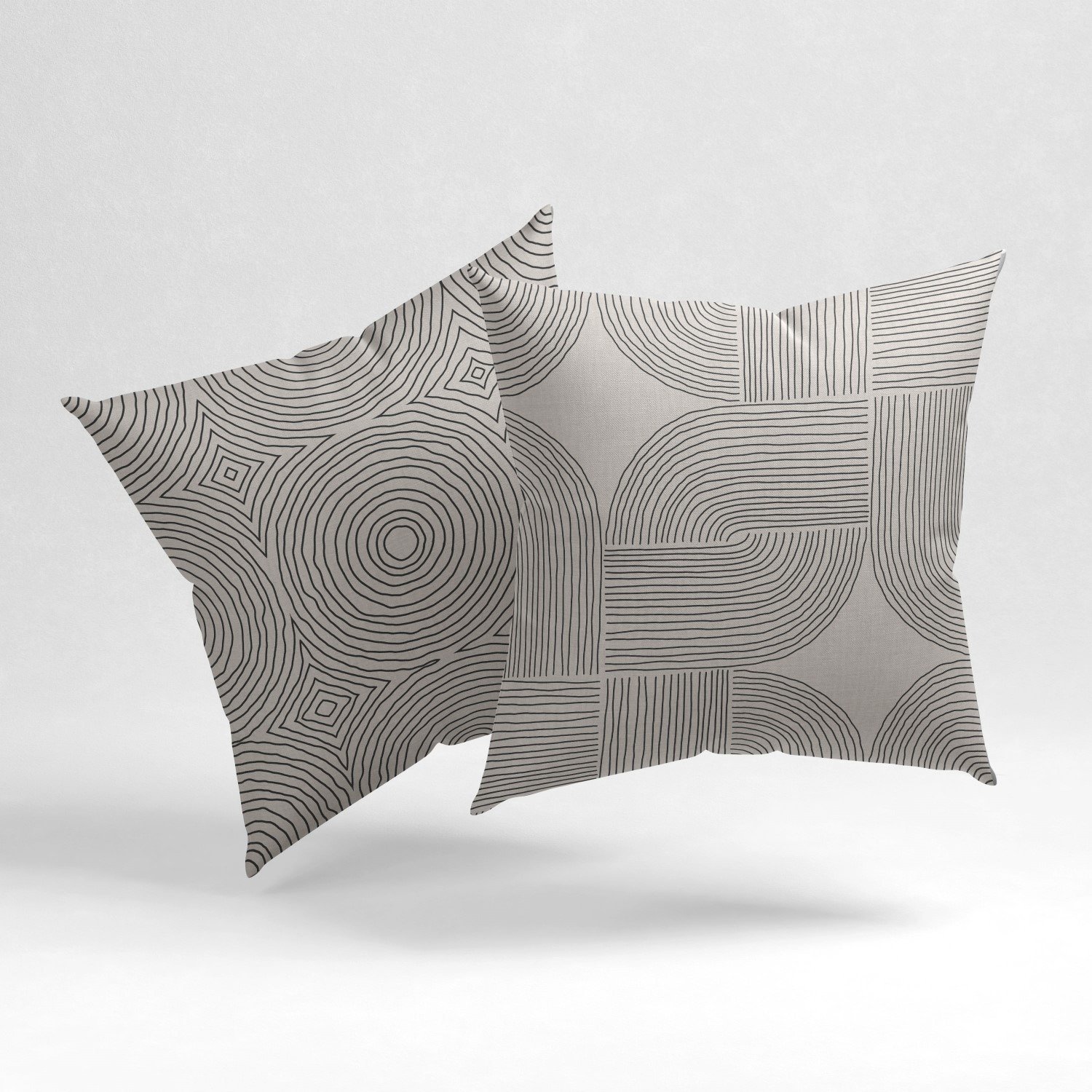 Set of 2 geometrical line drawing cushion cover - Image 4