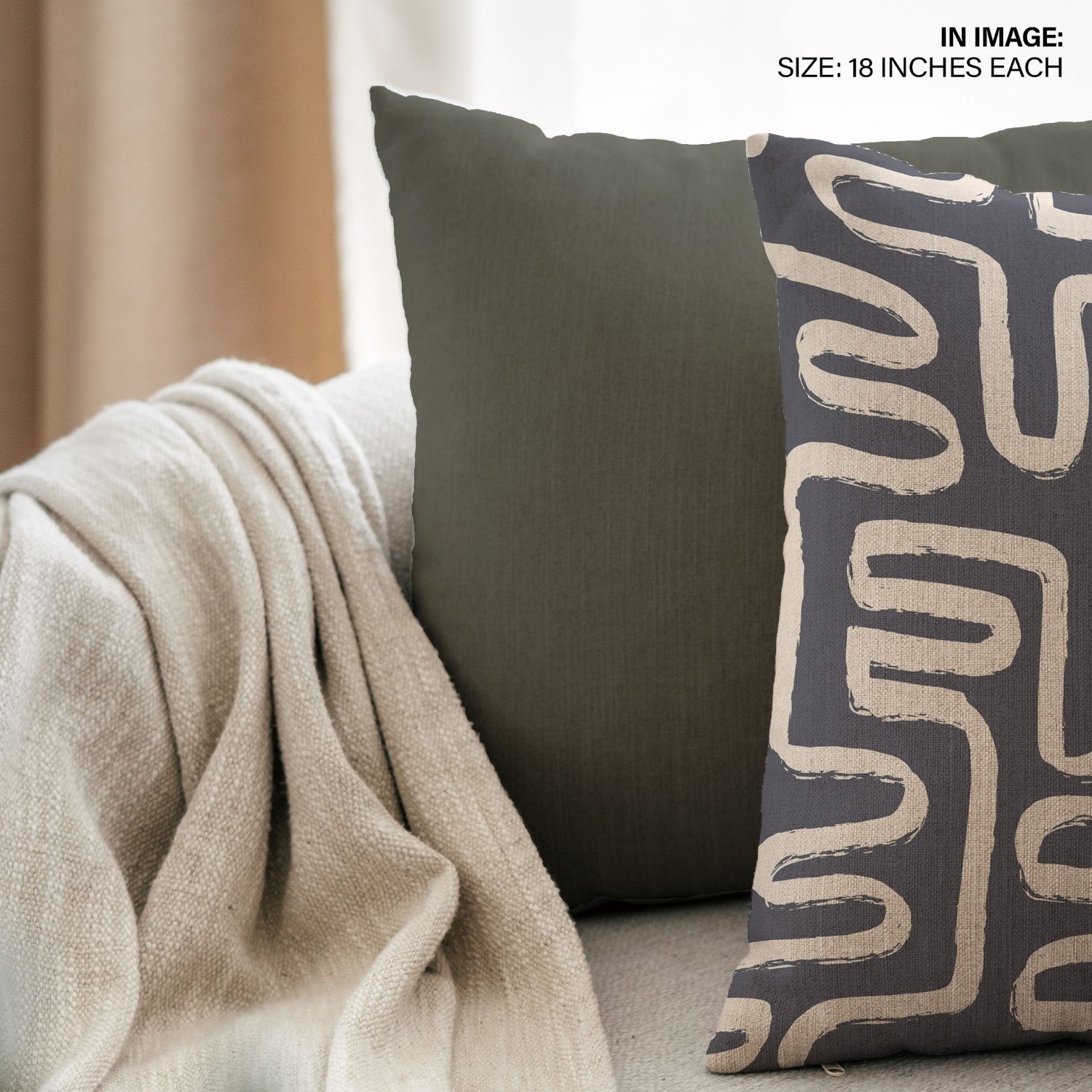 Set of 2 turf contour line cushion cover - Image 3