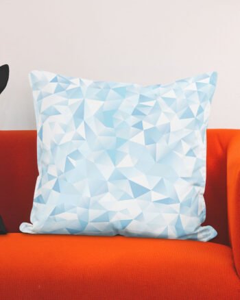 Blue and white 3d design cushion cover