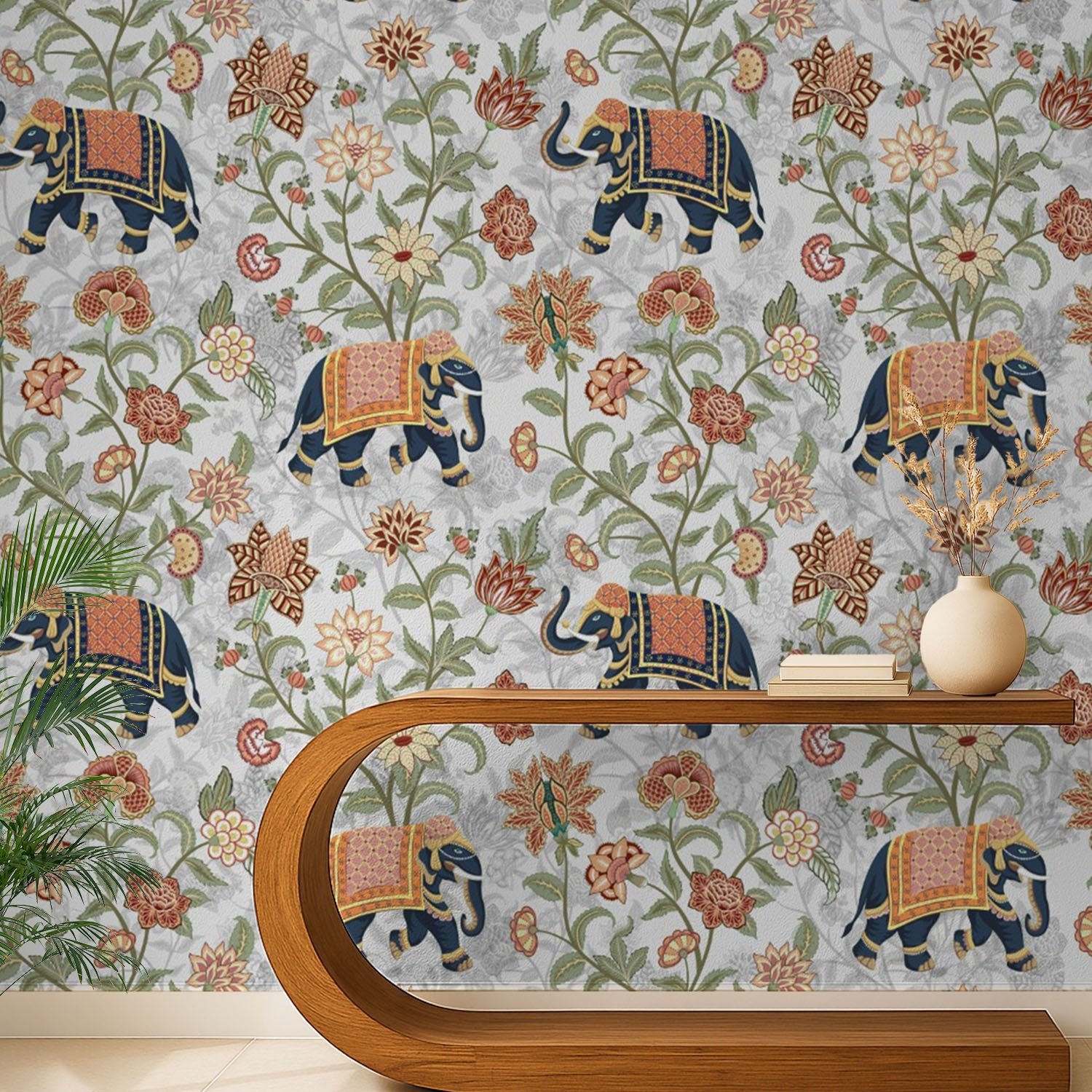 Elephant Symphony in Floral Harmony - Image 5