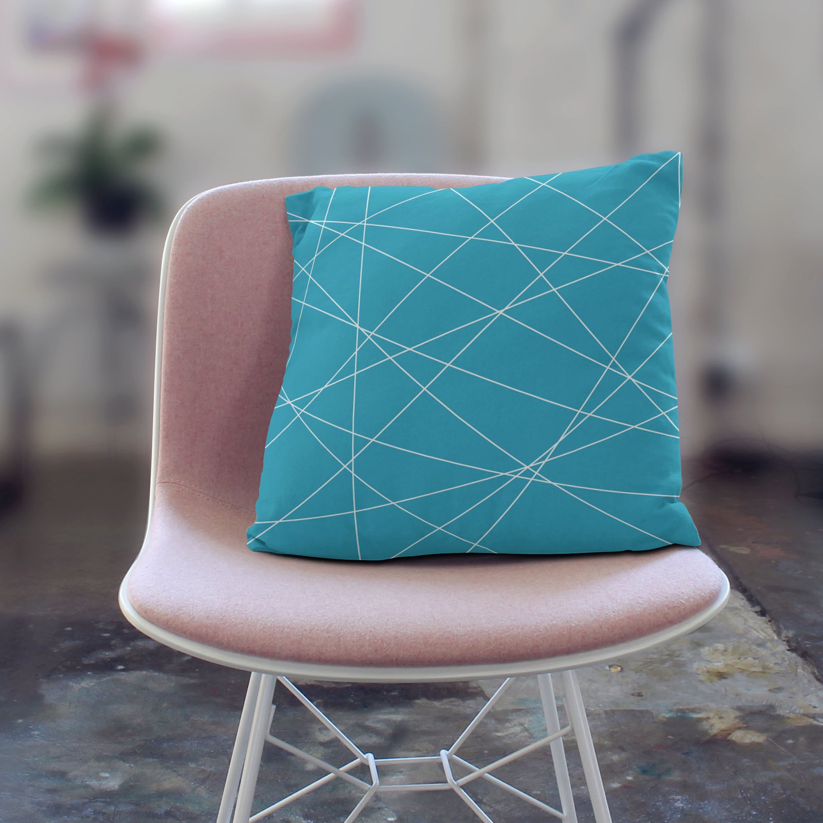 Navy blue seamless geometric cushion cover - Image 2