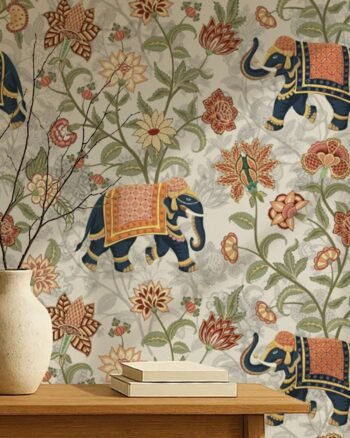 Elephant Symphony in Floral Harmony