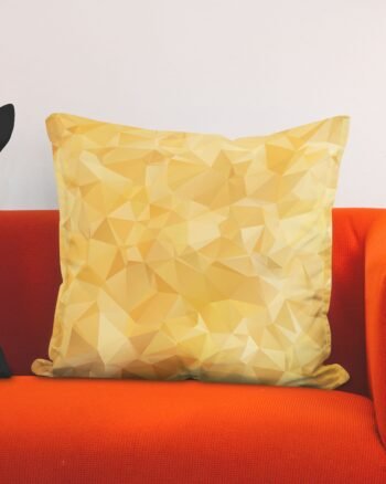 Yellow 3d design cushion cover