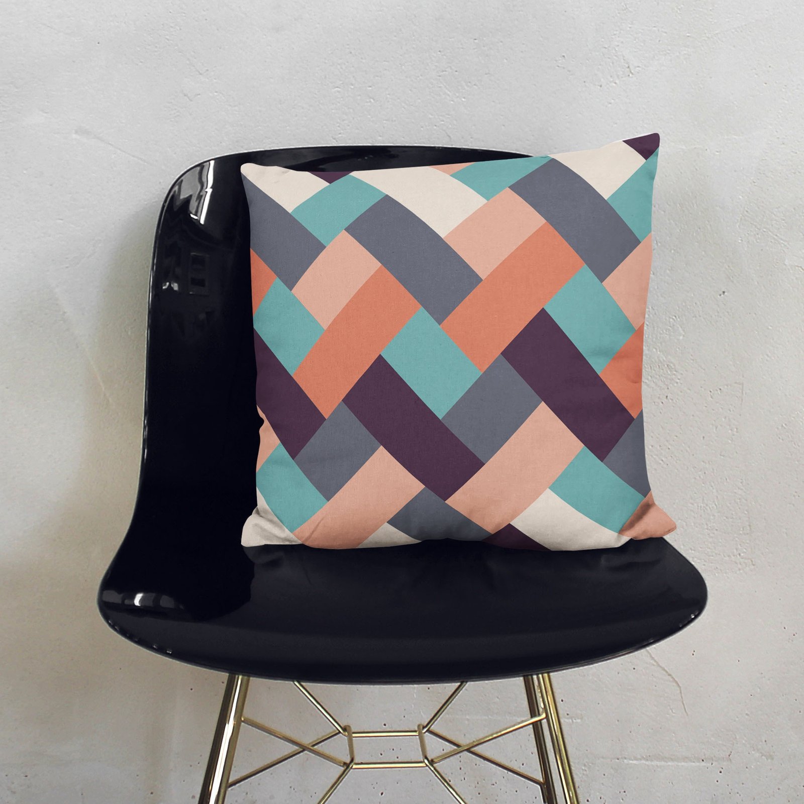 Blue cubic geometric cushion cover - Image 4