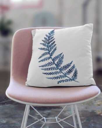 Fern Ink Blue Leaves cushion cover
