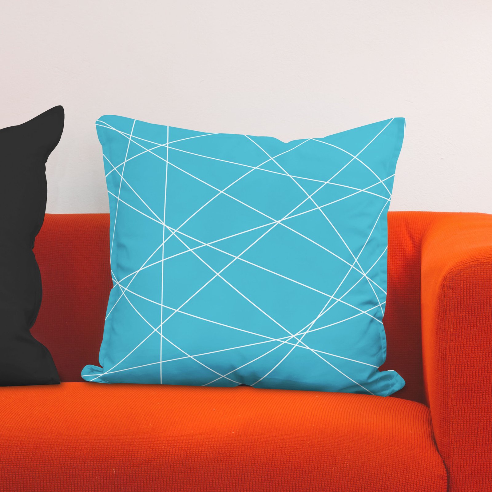 Navy blue seamless geometric cushion cover - Image 3