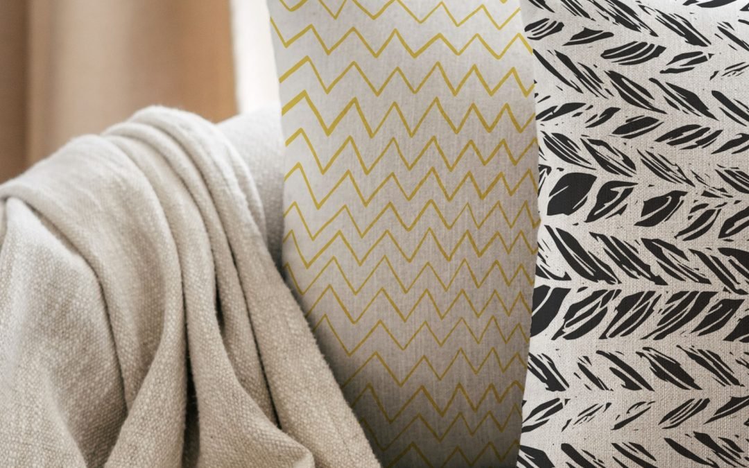 Set of 2 abstract botanical waves pattern cushion cover - Image 2