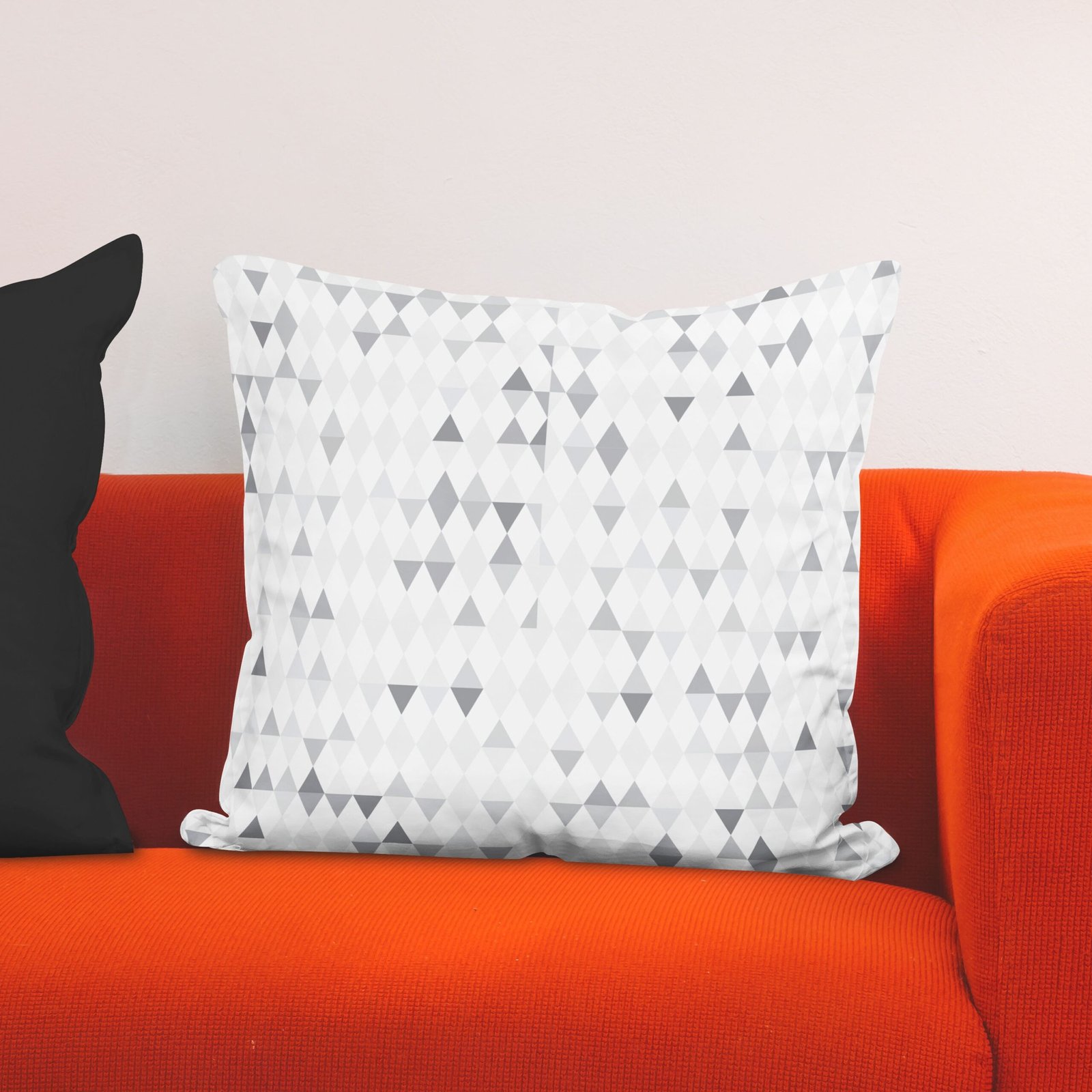 Gray triangular geometric cushion cover - Image 4