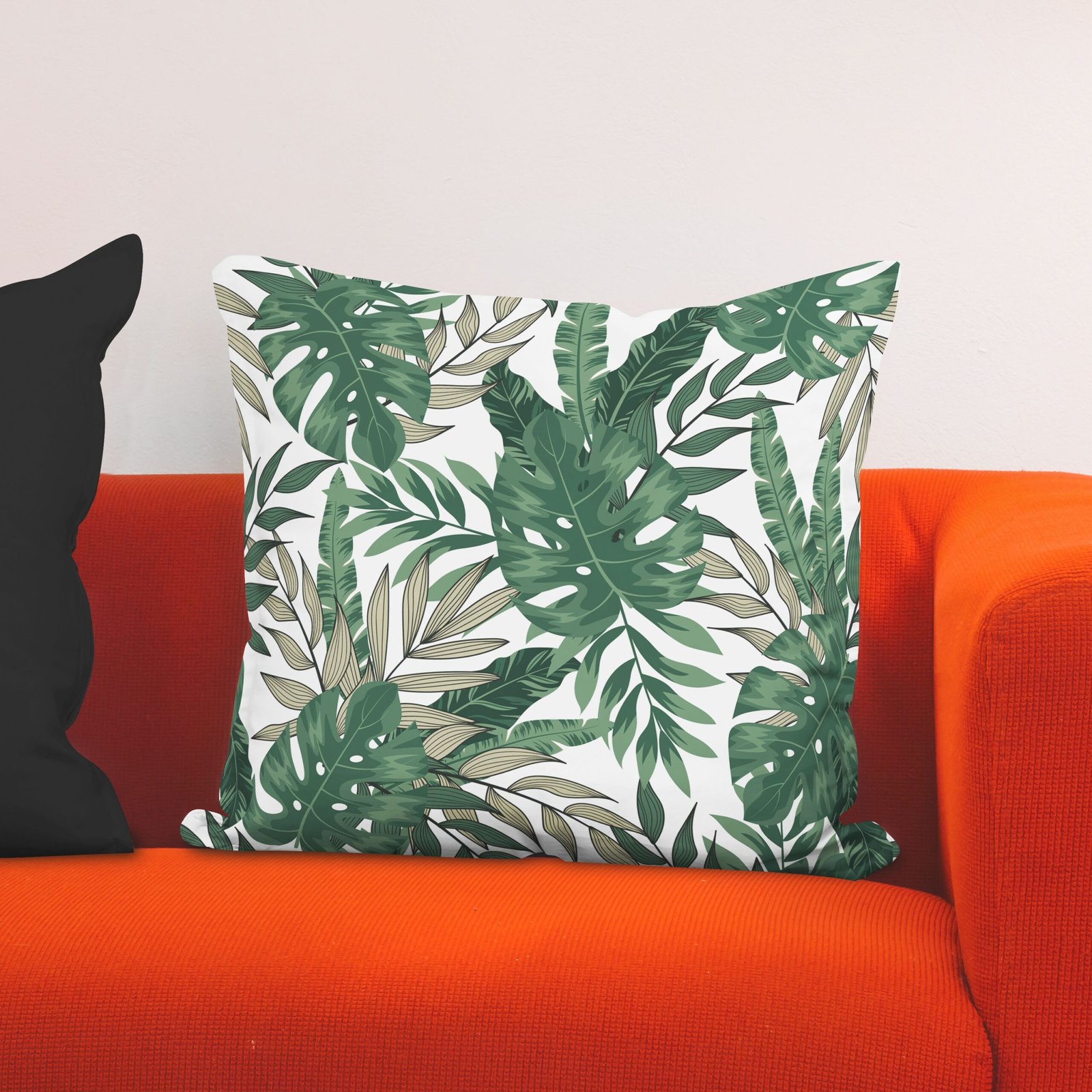 Green seamless monstera cushion cover - Image 3